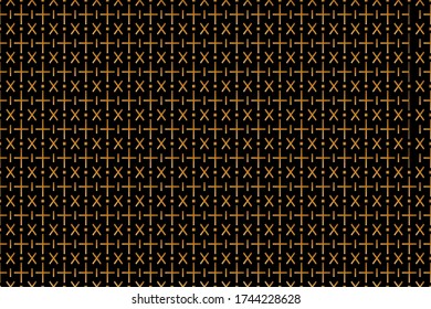 Calculation symbol of pattern vector. Design geometric art gold on black background. Design print for illustration, texture, textile, background, wallpaper. Set 2