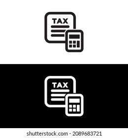 Calculation of taxes  icon isolated of flat style design on white background. tax icon, form tax icon.