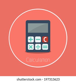 Calculation : Vector calculator icon flat design