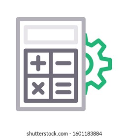 calculation vector color line icon 