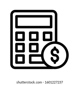 calculation vector color line icon 