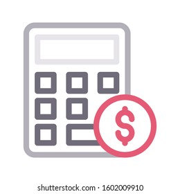 calculation vector color line icon 