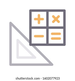 calculation vector color line icon 
