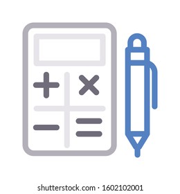 calculation vector color line icon 