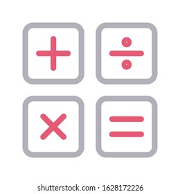 calculation vector color line icon 