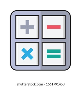 calculation vector flat color icon  