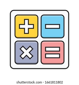 calculation vector flat color icon 