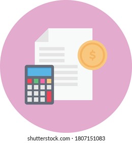 calculation vector flat color icon 