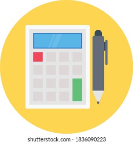 calculation vector flat color line icon