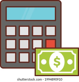 calculation vector flat colour iconw