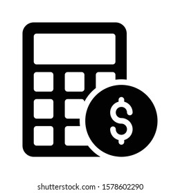 calculation vector glyph flat icon 