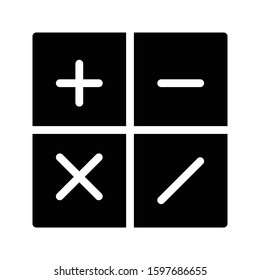 calculation vector glyph flat icon 