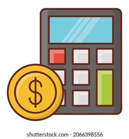 calculation Vector illustration on a transparent background. Premium quality symbols.Vector line flat color icon for concept and graphic design.