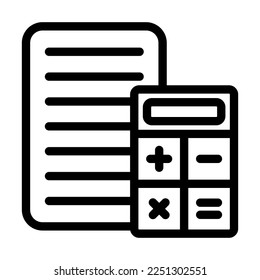 Calculation Vector Line Icon Design