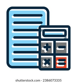Calculation Vector Thick Line Filled Dark Colors Icons For Personal And Commercial Use.
