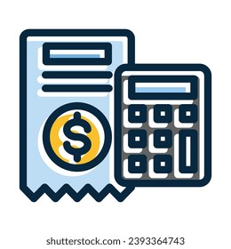 Calculation Vector Thick Line Filled Dark Colors Icons For Personal And Commercial Use.

