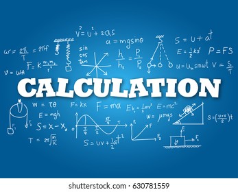 Calculation word on light blue background. Vector illustration.
