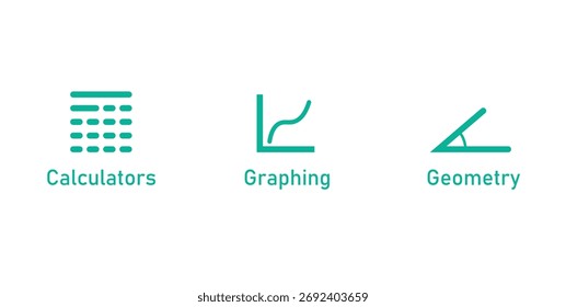 Berechnungen, Grafik- und Geometriesymbol für Apps.