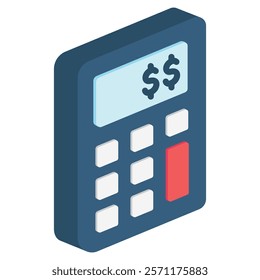 Calculator 3d isometric, Vector EPS 10 for print, digital UI, UX kit, web and app development for business, finance, economy, education, infographic, technology, security and more.