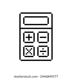 calculator 8 bit icon pixel art calculator sign for games logo symbol 