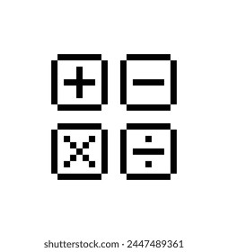 calculadora 8 bit icono pixel art calculadora signo para juegos logo símbolo 