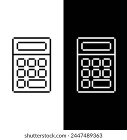 calculadora 8 bit icono pixel art calculadora signo para juegos logo símbolo 