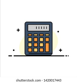 Calculator, Accounting, Business, Calculate, Financial, Math  Business Flat Line Filled Icon Vector Banner Template