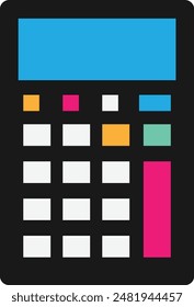 Calculator Accounting Calculation Icon Vector Flat Illustration