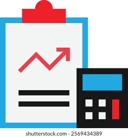 Calculator Accounting Finance Icon Vector Flat Illustrasi 