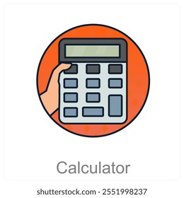 Calculadora y concepto de icono de contabilidad