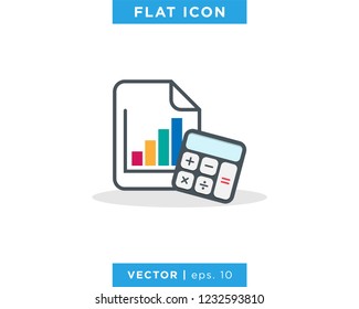Calculator and Accounting Report Icon Vector Design. Financial Report Illustration.