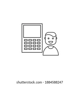 Icono del administrador de la calculadora. Un icono de carácter de administrador. Vector