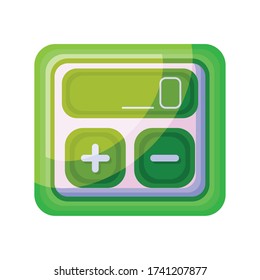 Rechner-App für die Darstellung von weißen Hintergrundvektoren