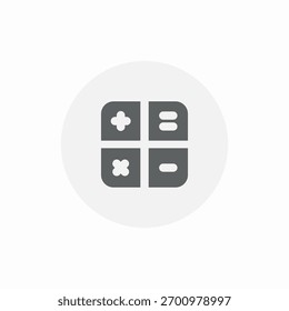 Vector de signo de icono de aplicación de calculadora