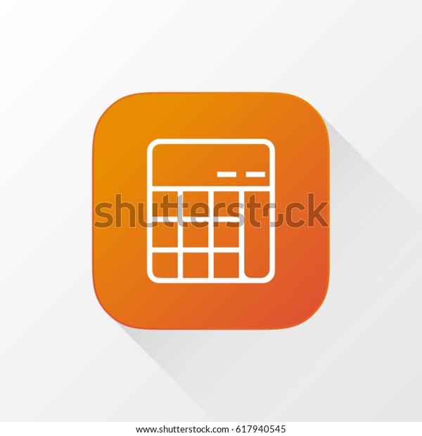 Calculator application\
for mobile phone. Line flat vector icon, button and website design.\
Illustration isolated on white background. EPS 10 design, logo,\
app, infographic.
