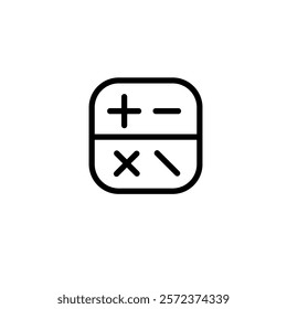 Calculator apps icon minimalist vector. Simple outline shape, sign symbol line art. Interface icon