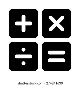 Calculator arithmetic operation signs / symbols flat vector icon for apps