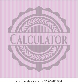 Calculator badge with pink background