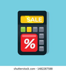 Calculator Big Sale Button Vector Illustration