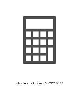Icono negro de la calculadora. Ilustración del símbolo de la tecnología electrónica aislada en blanco