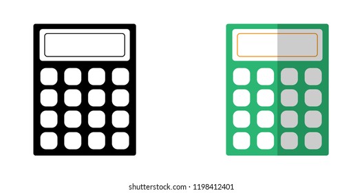 calculator black icon,  and  calculator 
flat design icon 