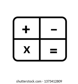 Calculator- black linear Calculator vector illustration symbol icon