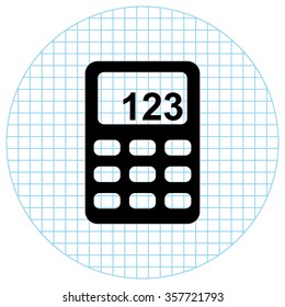 Calculator -  black vector icon