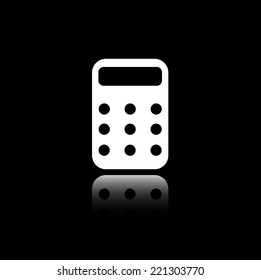 Calculator. Black and white icon. Vector illustration.