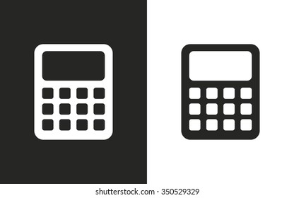 Calculator  -  black and white icons. Vector illustration