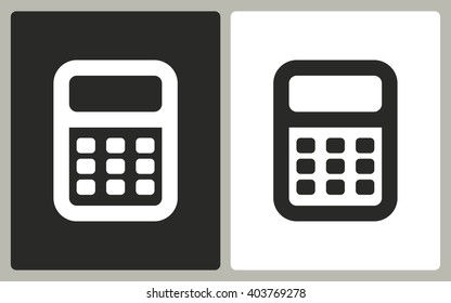 Calculator   -  black and white icons. Vector illustration. 