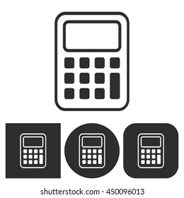 Calculator - black and white icons. Vector illustration.