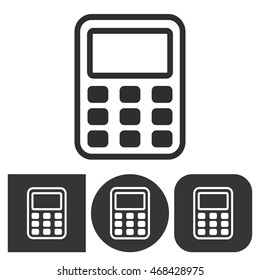 Calculator - black and white icons. Vector illustration.