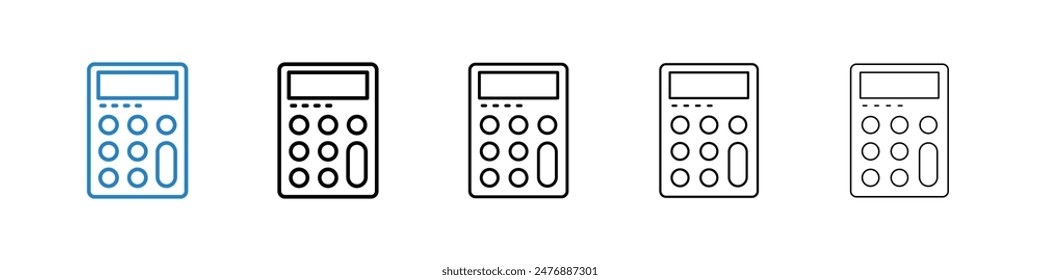 Calculator black and white vector icon