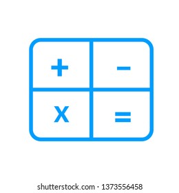 Calculator- blue linear Calculator vector illustration symbol icon